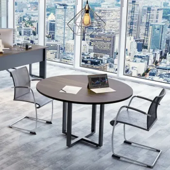 Mesa reunião circular 1200 Pé Quadro Versa - Foto 2