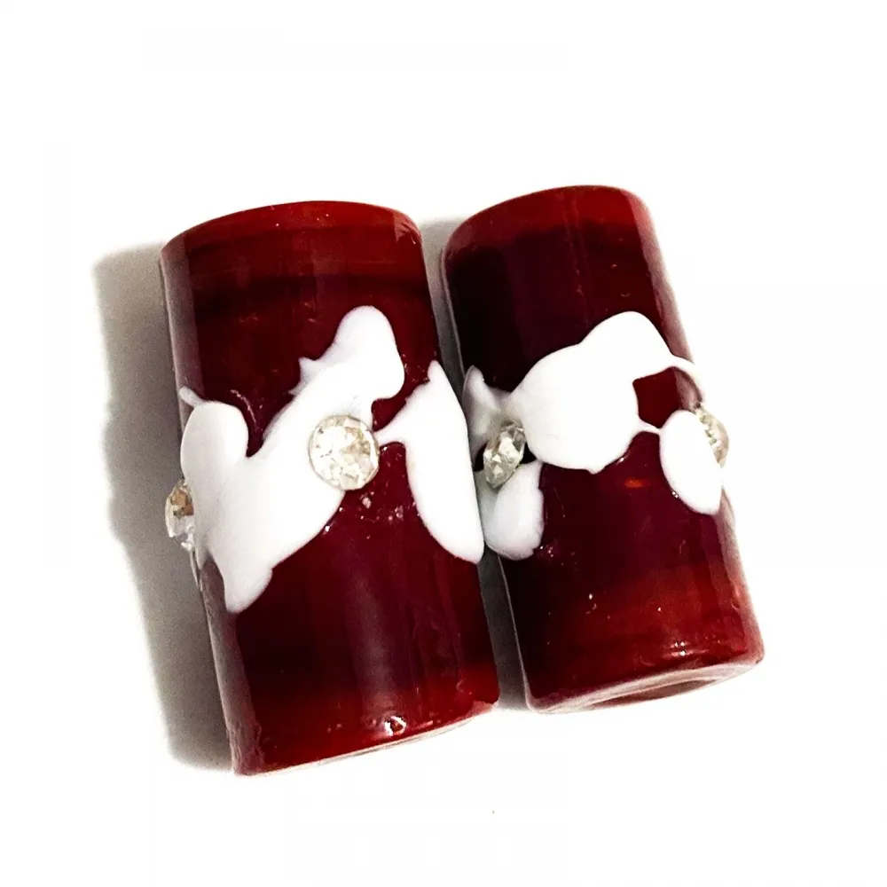 Firma de murano GG com strass marrom e branco Imagem