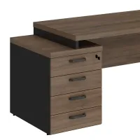 Mesa Diretor dinâmica 1720 pé painel com gaveteiro 4 gavetas Start - Foto 5