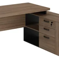 Mesa Diretor com tampo 40mm conjugada com gavetas e porta Pé Quadro - Foto 5