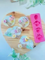 Molde de Silicone Fazendinha 4 Cabeças 
