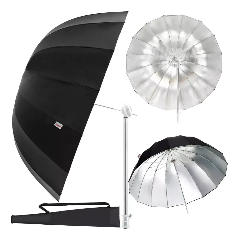 Sombrinha Greika UB-L3/60 Gigante Diâmetro 150cm Prata  Imagem