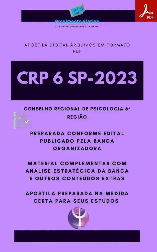 Apostila CRP 6 SP Técnico Administração 2023 Imagem
