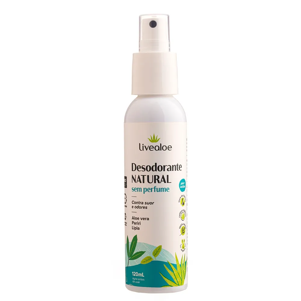 LIVE ALOE DESODORANTE NATURAL SEM PERFUME 120ML