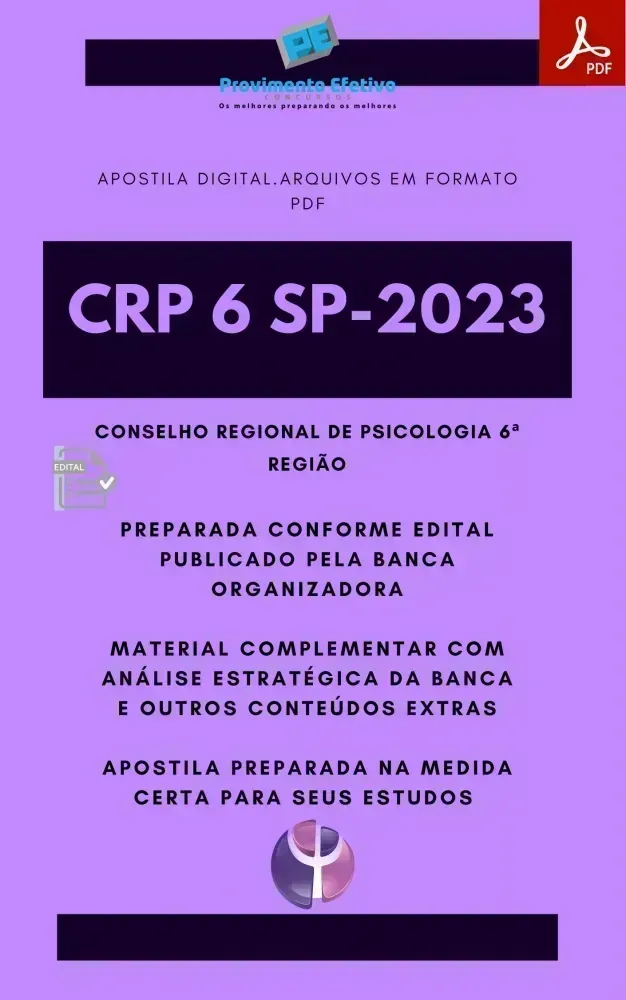 Apostila CRP 6 SP Tecnologia da Informação Especialista 2023