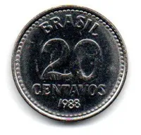 1988 - 20 Centavos - Moeda Brasil - Estado de Conservação: Muito Bem Conservada (MBC)