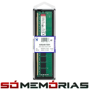 Memória RAM para PC DDR4 4GB 2400MHz Kingston - KVR24N17S8/4