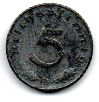 Alemanha - 2° Guerra - 1940B - 5 Reichspfennig - Foto 2