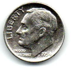 Estados Unidos - 1954 - 10 Cents - Prata .900 - Aprox 2,5g - 17,9mm
