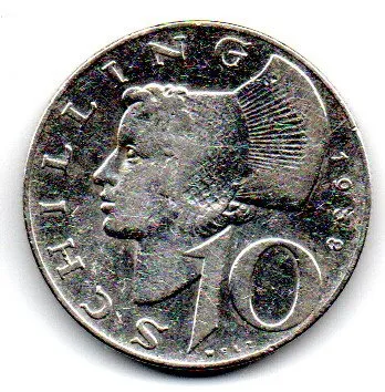 Áustria - 1958 - 10 Schilling - Prata .640 - Aprox 7,5g - 27mm Imagem