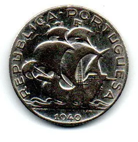 Portugal - 1940 - 2,50 Escudos - Prata .650 - Aprox. 3,5g - 20mm Imagem