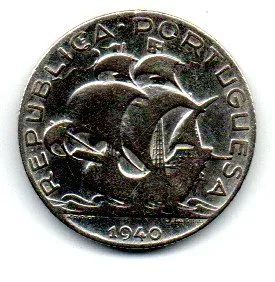 Portugal - 1940 - 2,50 Escudos - Prata .650 - Aprox. 3,5g - 20mm