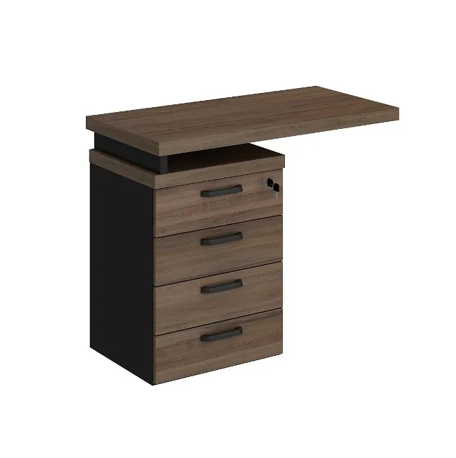 Gaveteiro Pedestal Lateral Extensível Tampo 30mm com 4 Gavetas Yaris