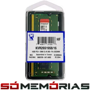 Memória RAM para Notebook DDR4 16GB 2666MHz Kingston - KVR26S19S8/16