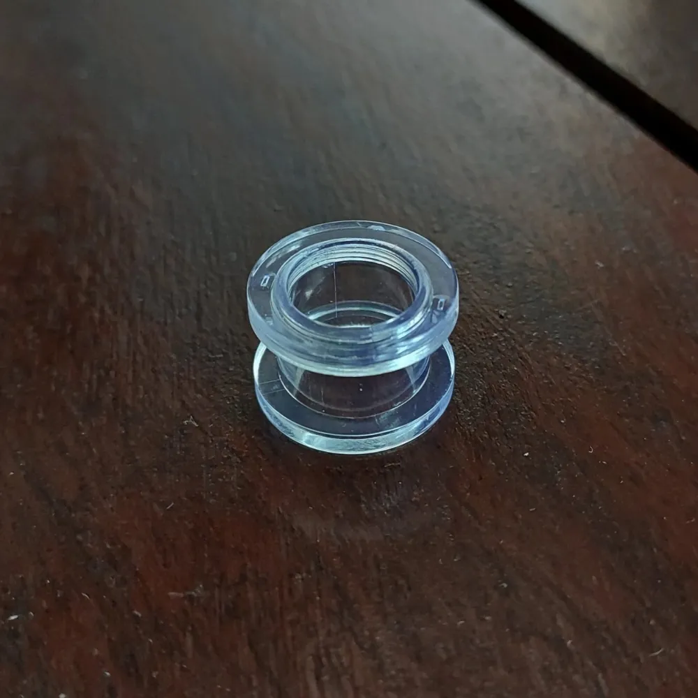 Alargador 12mm Acrílico TRANSPARENTE com Rosca Imagem