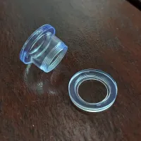 Alargador 12mm Acrílico TRANSPARENTE com Rosca - Foto 2