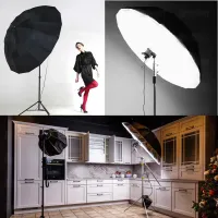 Sombrinha Greika  BW16-75S Parabólica Diâmetro 190cm Preta/Branca c/ Difusor Externo - Foto 2