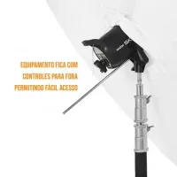 Sombrinha Greika  BW16-75S Parabólica Diâmetro 190cm Preta/Branca c/ Difusor Externo - Foto 5