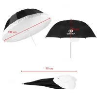 Sombrinha Greika  BW16-75S Parabólica Diâmetro 190cm Preta/Branca c/ Difusor Externo - Foto 6