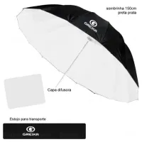 Sombrinha Greika  BW16-75S Parabólica Diâmetro 190cm Preta/Branca c/ Difusor Externo - Foto 7