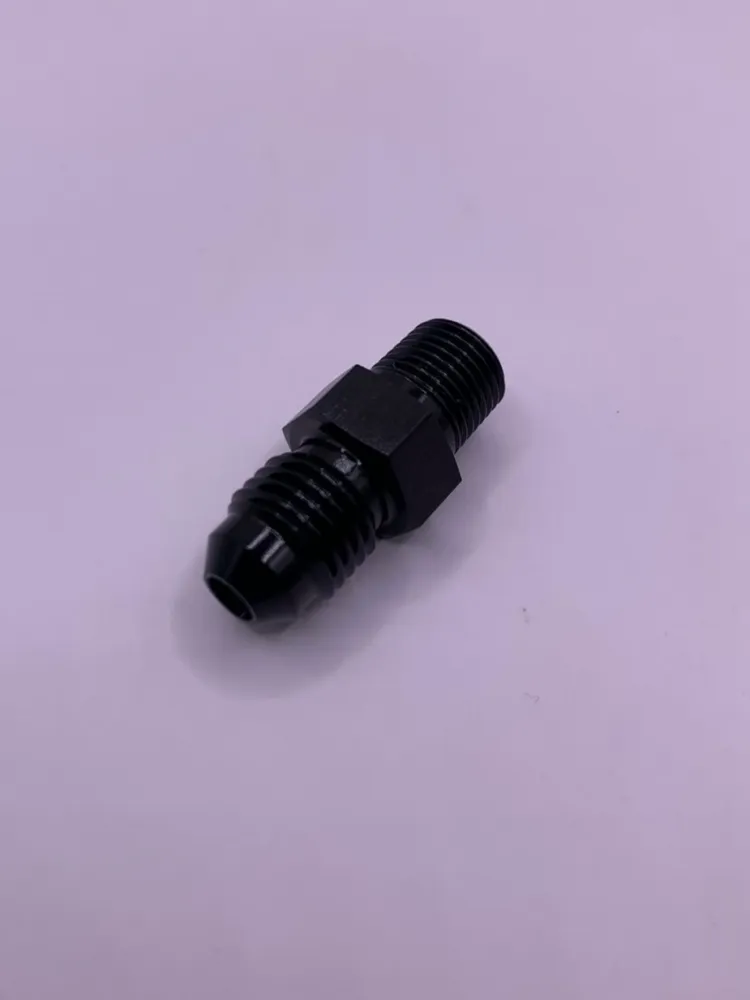 Niple Adaptador Macho 1/8” x Macho Cônico 4 AN  Preto