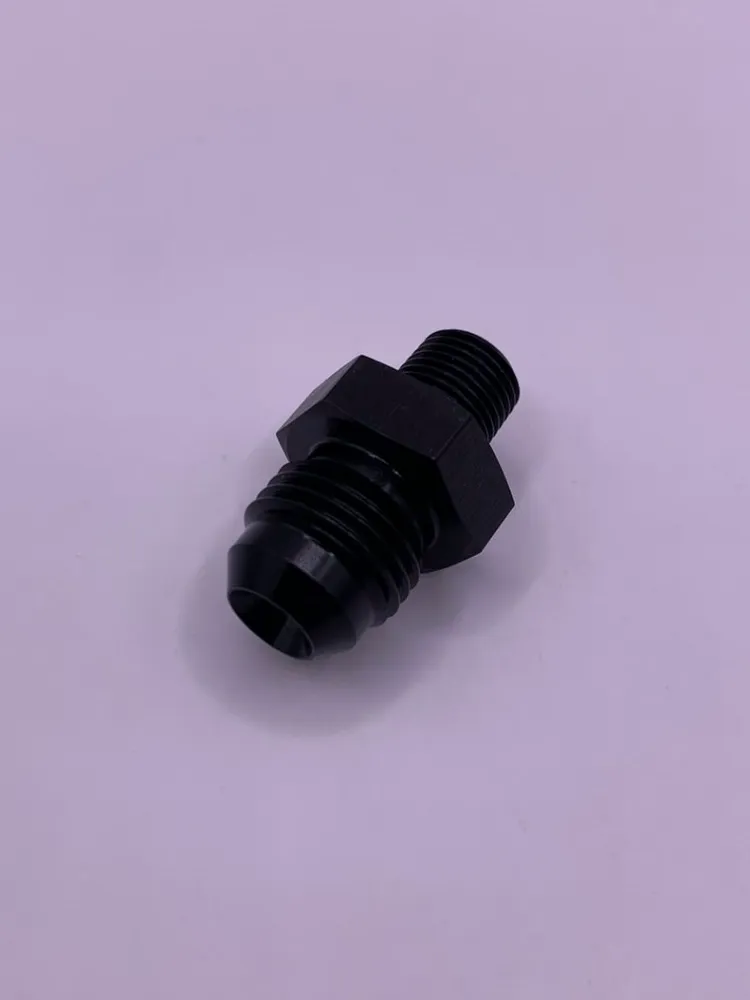 Niple Adaptador Macho 1/8” x Macho Cônico 6 AN  Preto