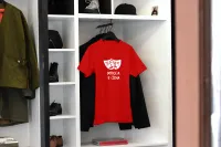 Camiseta Música e Cena (Vermelho e Branco) - Foto 3