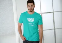 Camiseta Música e Cena (Turquesa e Branco) - Foto 2