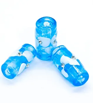 Firma de murano GG com strass Azul e Branco 