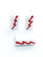 Firma de murano Branco com raio Vermelho