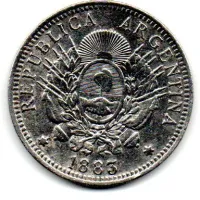 Argentina - 1883 - 50 Centavos - Prata .900 - Aprox 12,5g - 30mm