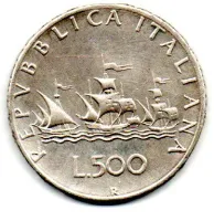 Itália - 1966 - 500 Lire - Prata .835 - Aprox 11g - 29mm