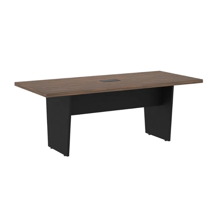 Mesa de Reunião Retangular 2000 com Tampo 40mm e Caixa para Tomadas Pé Angular Start