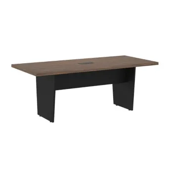 Mesa de Reunião Retangular 2000 com Tampo 40mm e Caixa para Tomadas Pé Angular Start