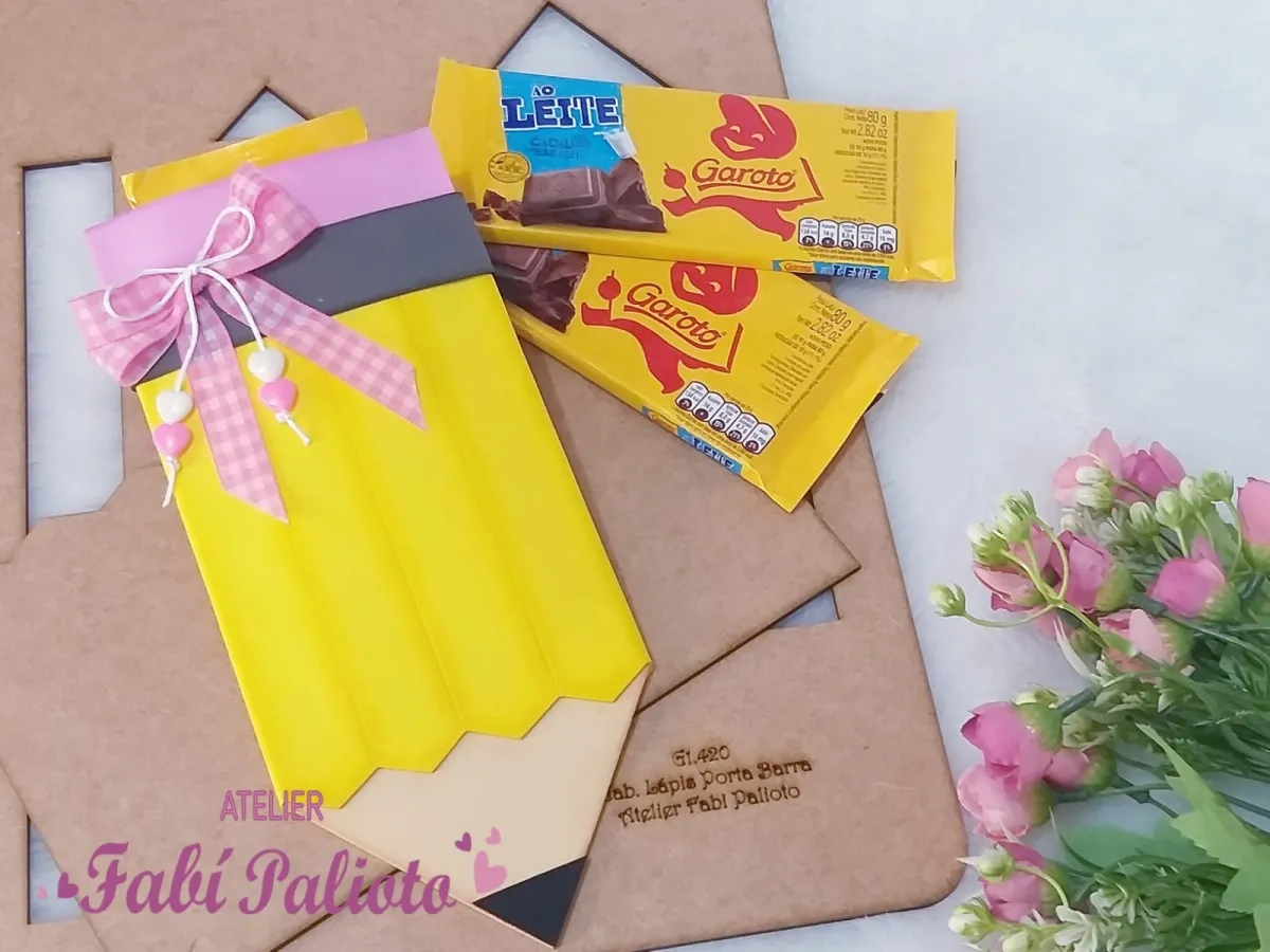 G1.420  Gabarito de Moldes em MDF  Lápis Porta Barra de Chocolate