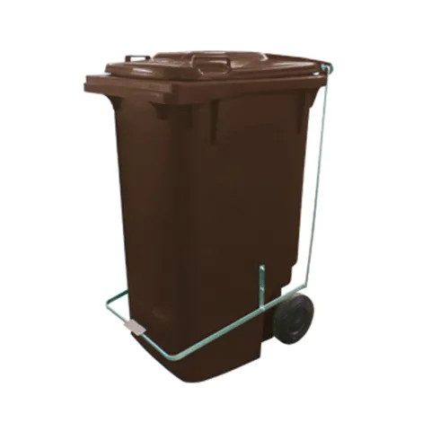 Contêiner de Lixo Gruplast em Plástico 240 Litros Marrom Com Pedal Imagem