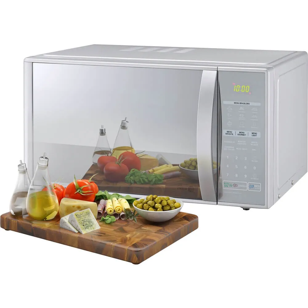 Micro-ondas LG EasyClean MH7053R Grill 30 litros  - Prata e espelhado