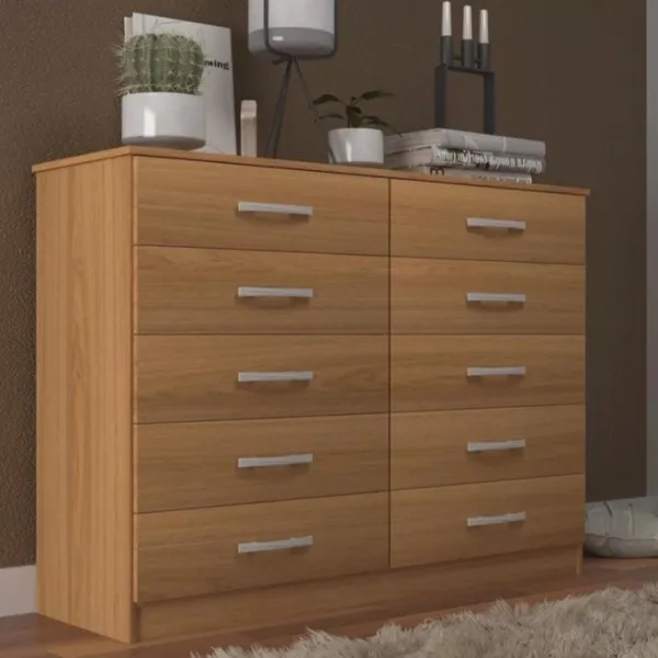 Cômoda 10 Gavetas Marrom Yescasa Imagem