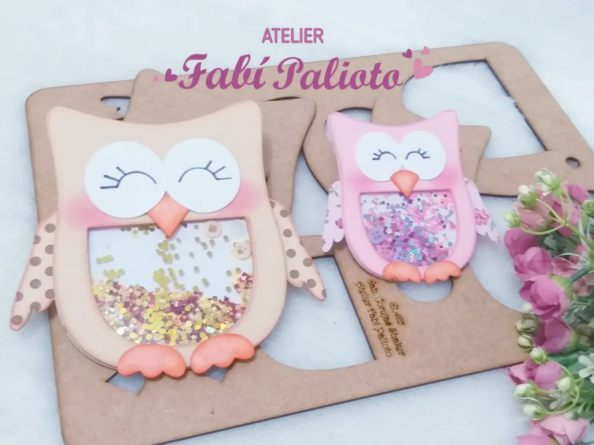 G1.425  Gabarito de Moldes  em MDF Coruja Shaker Box Imagem