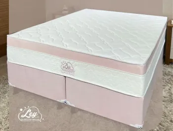 Conjunto Box Queem Isofort Luxo ROSA com Espuma D26 selada e Malha Fria - Foto 2