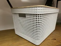 Cesto Organizador Grid com Tampa Bambu 20L Nude  Ref. CG355 - Foto 4