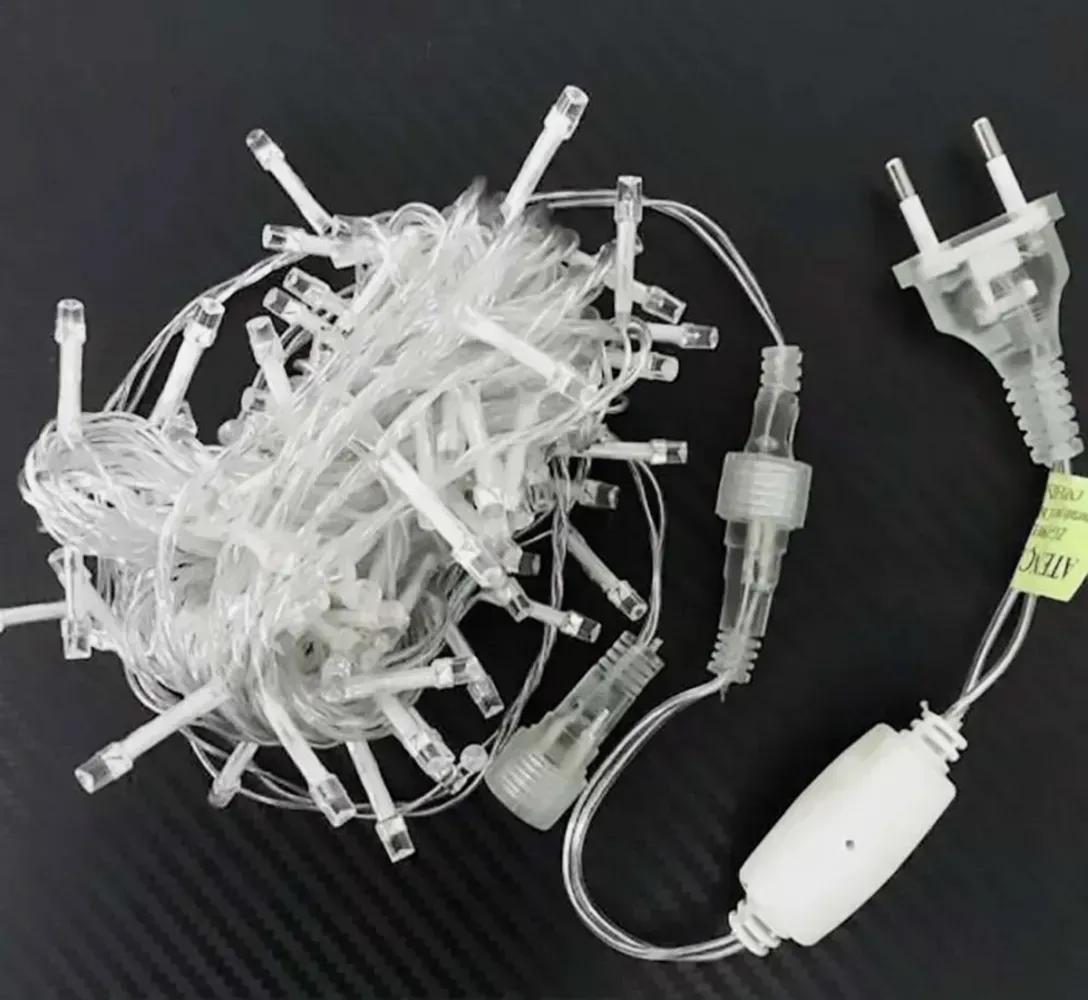 Pisca Cordao Fixo 100 leds  linear 10 metro RESISTENTE A CHUVA Imagem