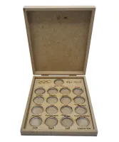 Caixa Decorativa em MDF com espaços para as 17 Moedas das Olímpiadas, Paraolimpíadas com Modalidades, Mascotes e Bandeira (Vazia) - Foto 3