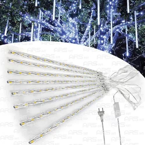 Jogo 8 Tubo Led 50 CM Led Branco Frio - Snow Fall Efeito Neve Imagem