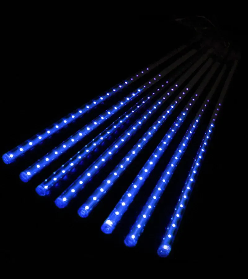 Jogo 8 Tubo Led 50 CM Led AZul - Snow Fall Efeito Neve Imagem