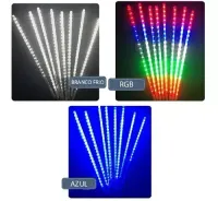 Jogo 8 Tubo Led 50 CM Led Colorida RGB - Snow Fall Efeito Neve