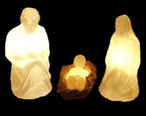 Presépio Famila Sagrada Iluminado 03 Peças - Branco Imagem
