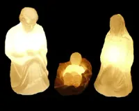 Presépio Famila Sagrada Iluminado 03 Peças - Branco
