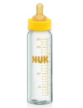 Mamadeira de Vidro 230ml-250ml com Bico Redondo em Látex  