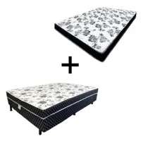 Cama box + colchão D20 casal Paropas selado ate 70 kg 12 cm total 62 cm
